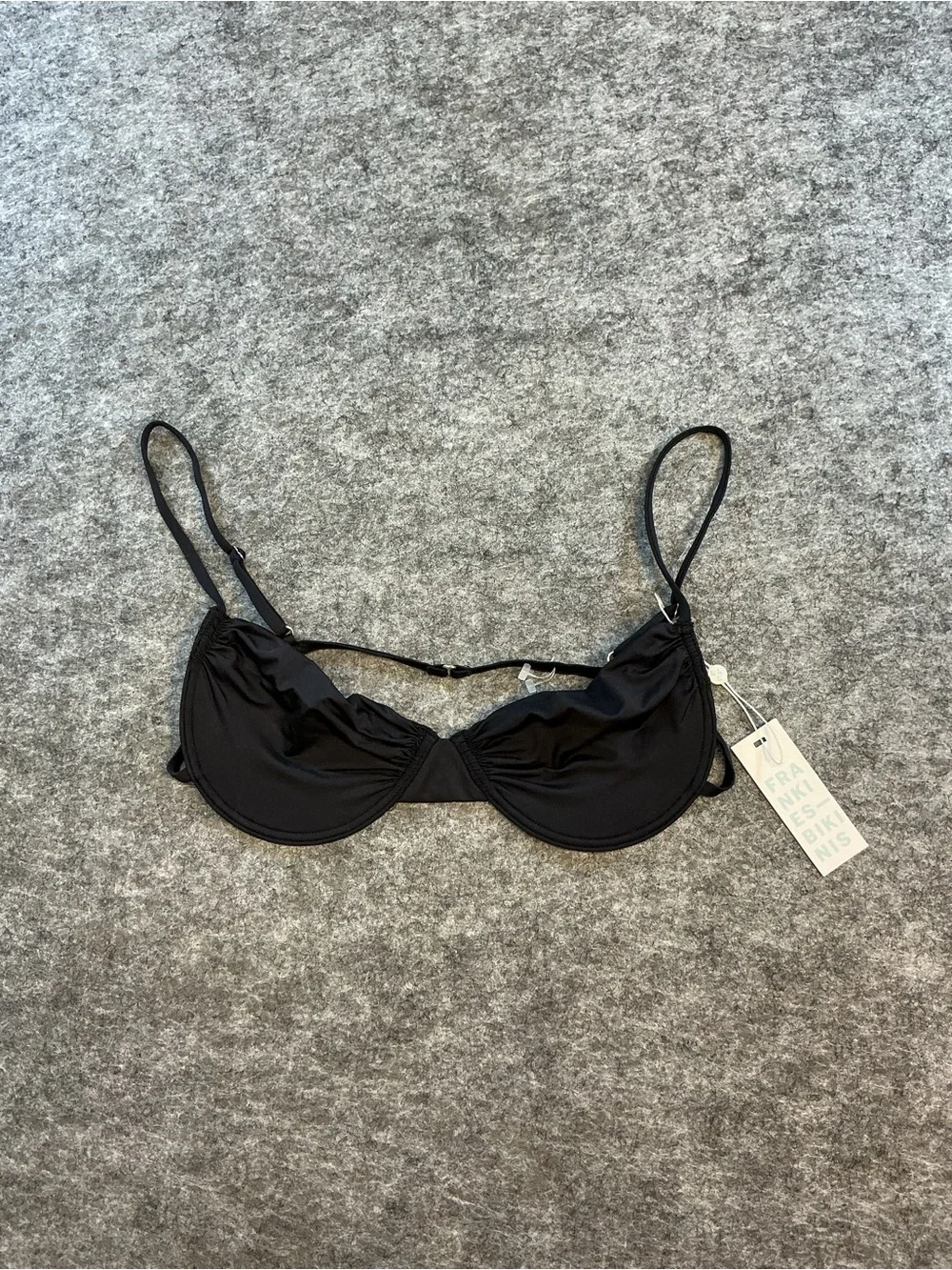 Frankie’s Bikinis Black Underwire Swim Top - Size L